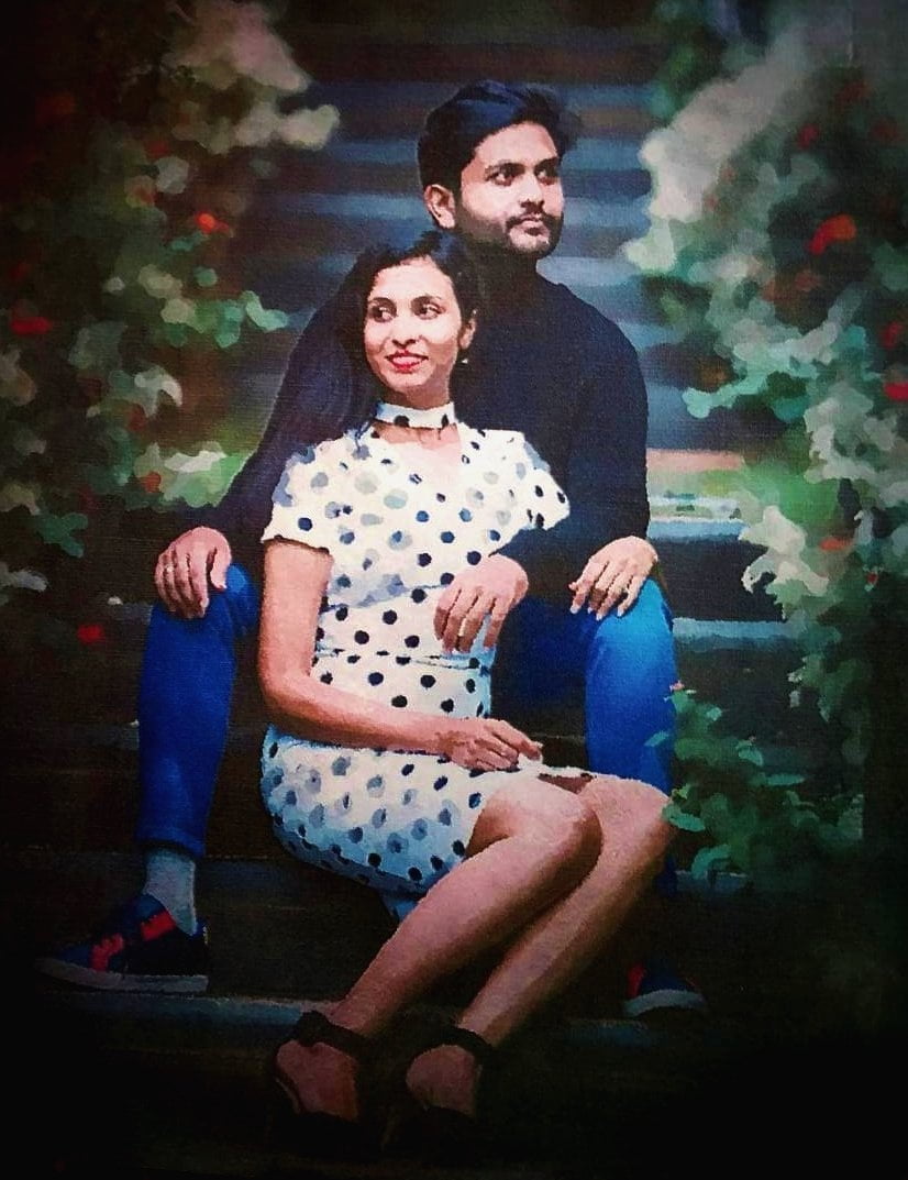 custom COUPLE acrylic portrait PAINTING
