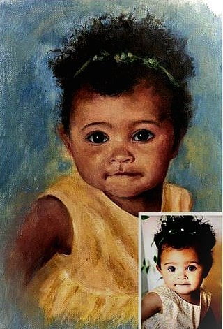 baby GIRL acrylic portrait