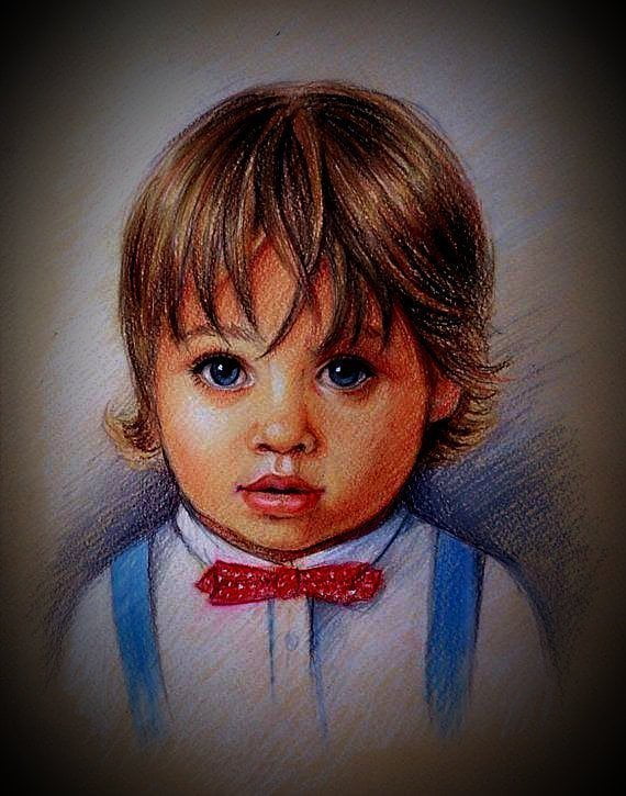BABY COLOR PENCIL PORTRAITS FROM PHOTO