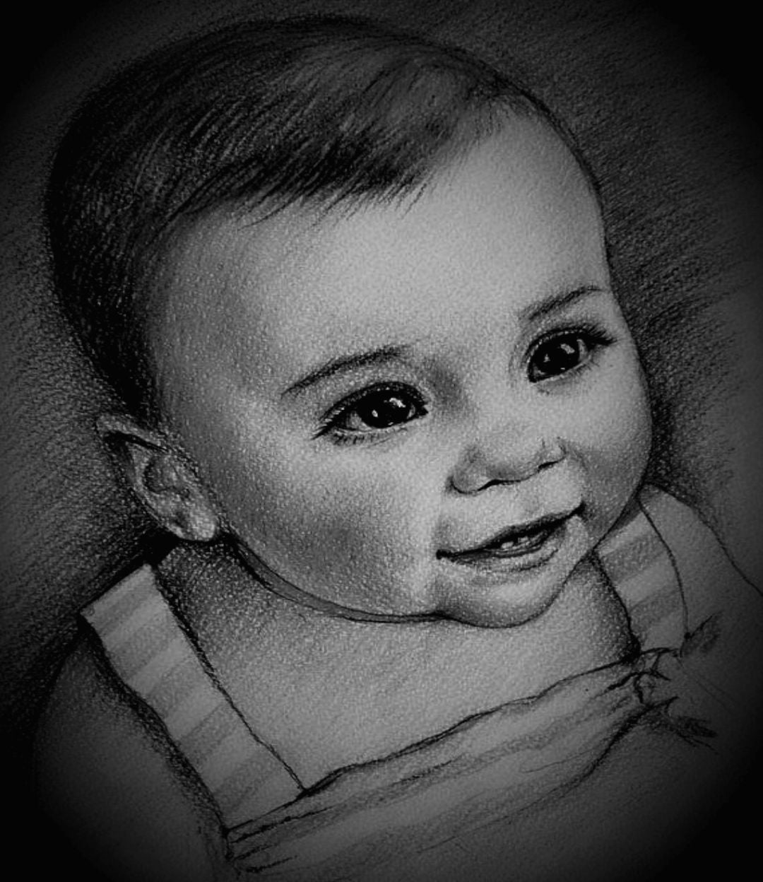 Photo To BABY PEncil Portrait drawing