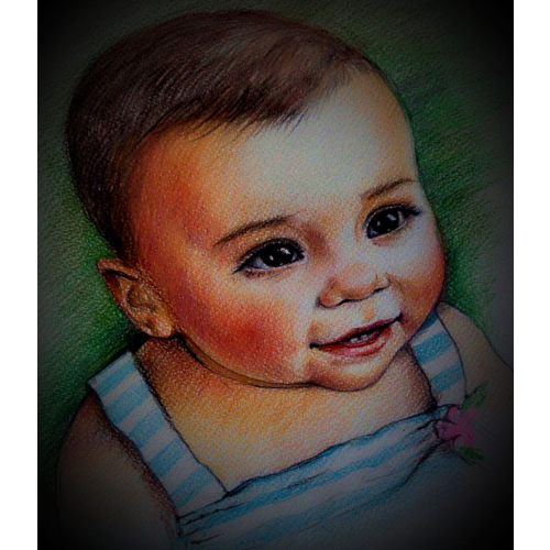 Cute BABY COLOR PENCIL PORTRAIT Drawing from photo