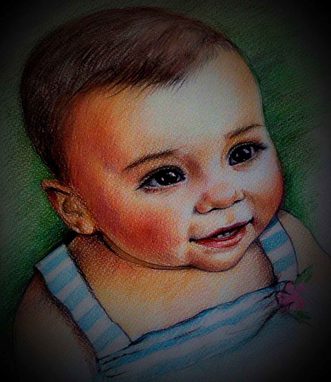Cute BABY COLOR PENCIL PORTRAIT Drawing from photo