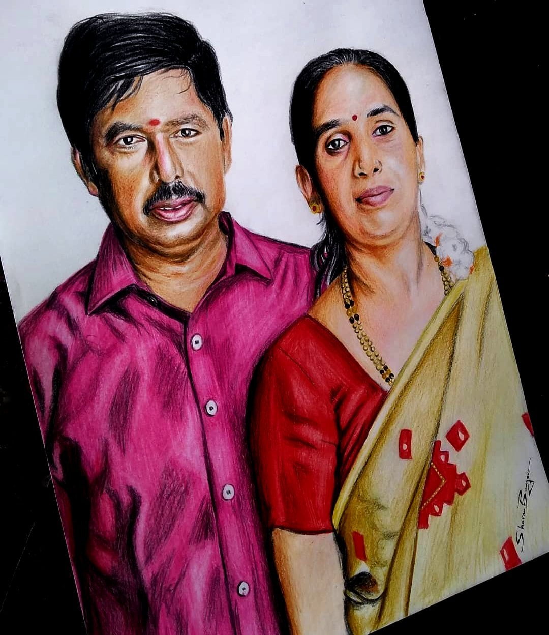 Photo to Family Colored Pencil Painting