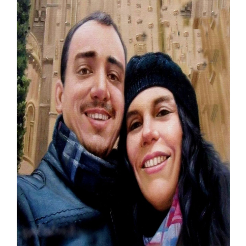 romantic hand painted portrait painting on canvas