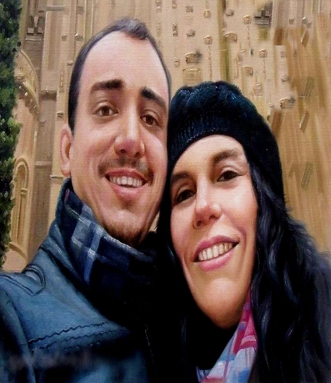 romantic hand painted portrait painting on canvas