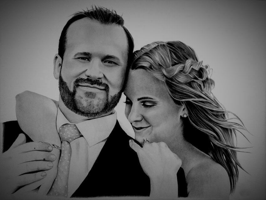 COUPLE PENCIL drawing