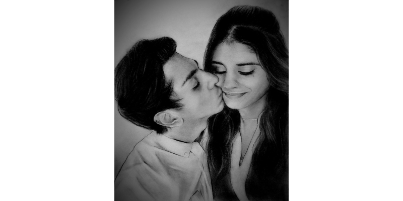 Romantic Couple Portrait Painting From Photo