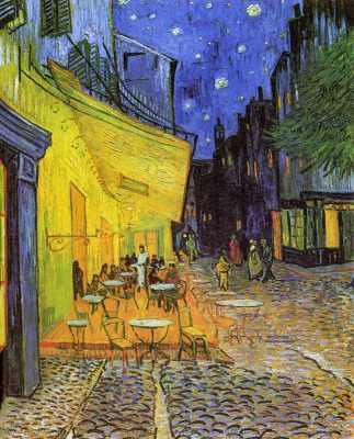 Cafe Terrace on the Place du Forum, Arles, at Night - Top Famous Painting Cafe Terrace on the Place du Forum, Arles, at Night - Top Famous Painting