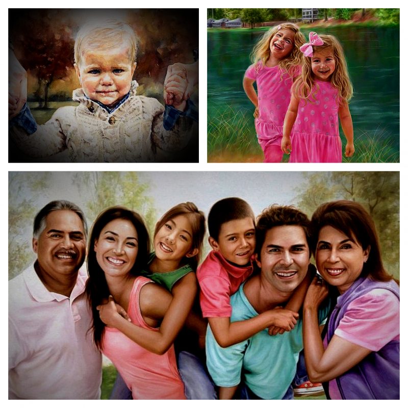 CHRISTMAS PORTRAIT PAINTING _ OIL PORTRAIT PAINTING FROM PHOTO