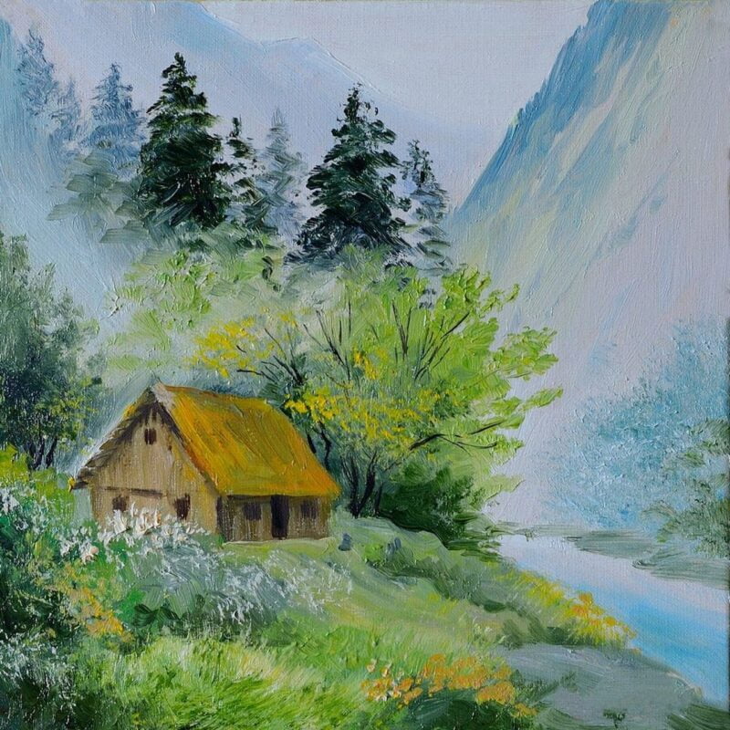 scenery forest painting