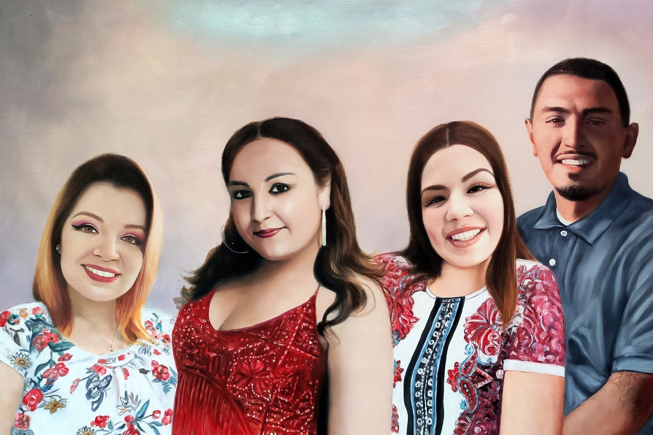 merged portrait of family member