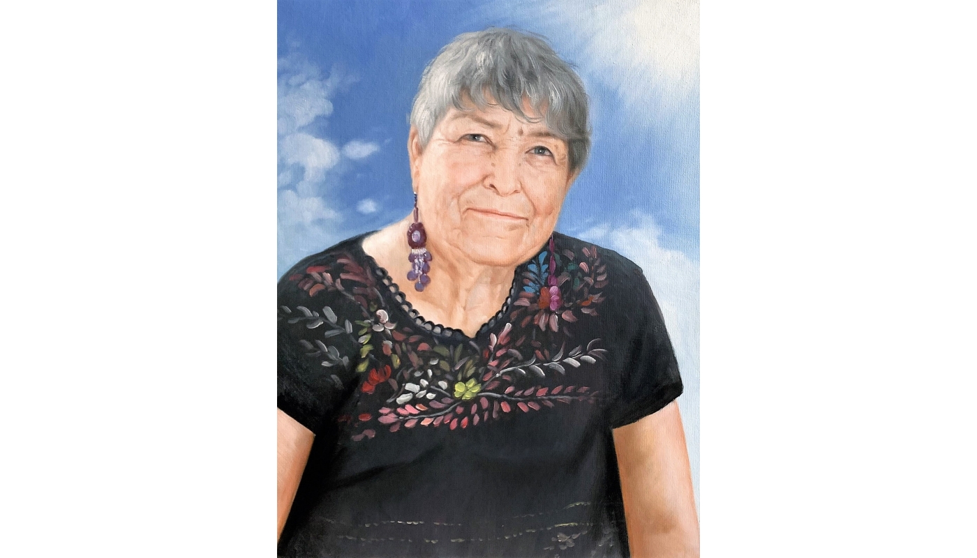 old lady oil painting