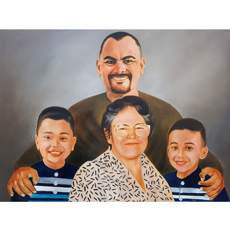 Alternative view of Family Oil Painting From Photo