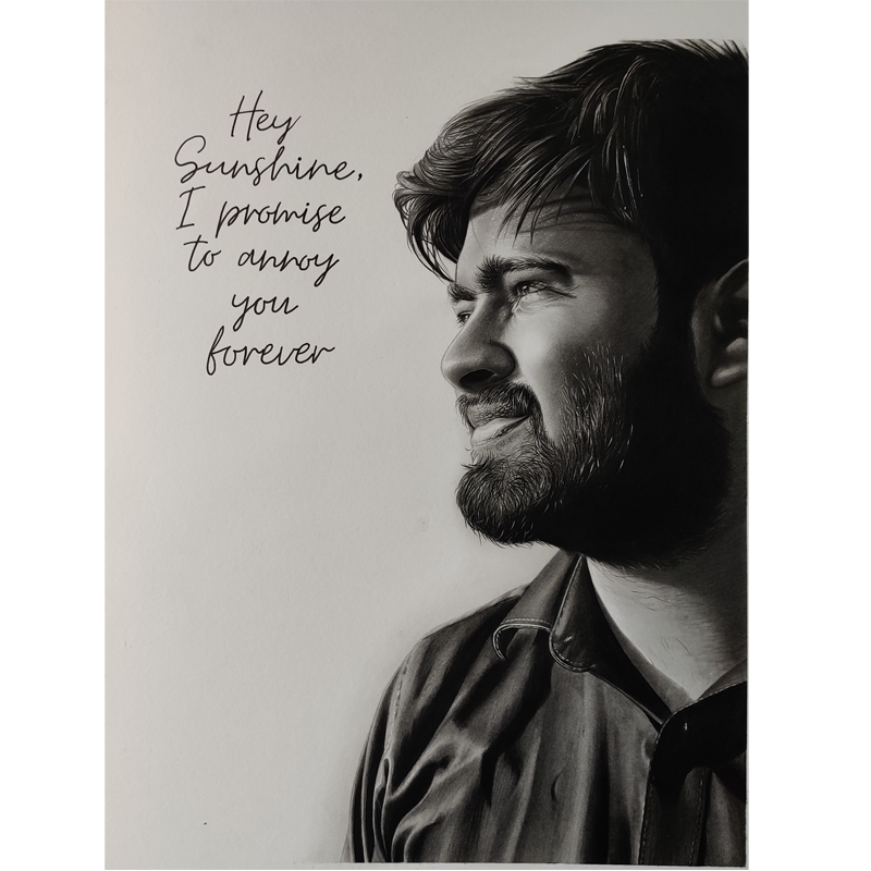 hand drawn sketch Boy in beard